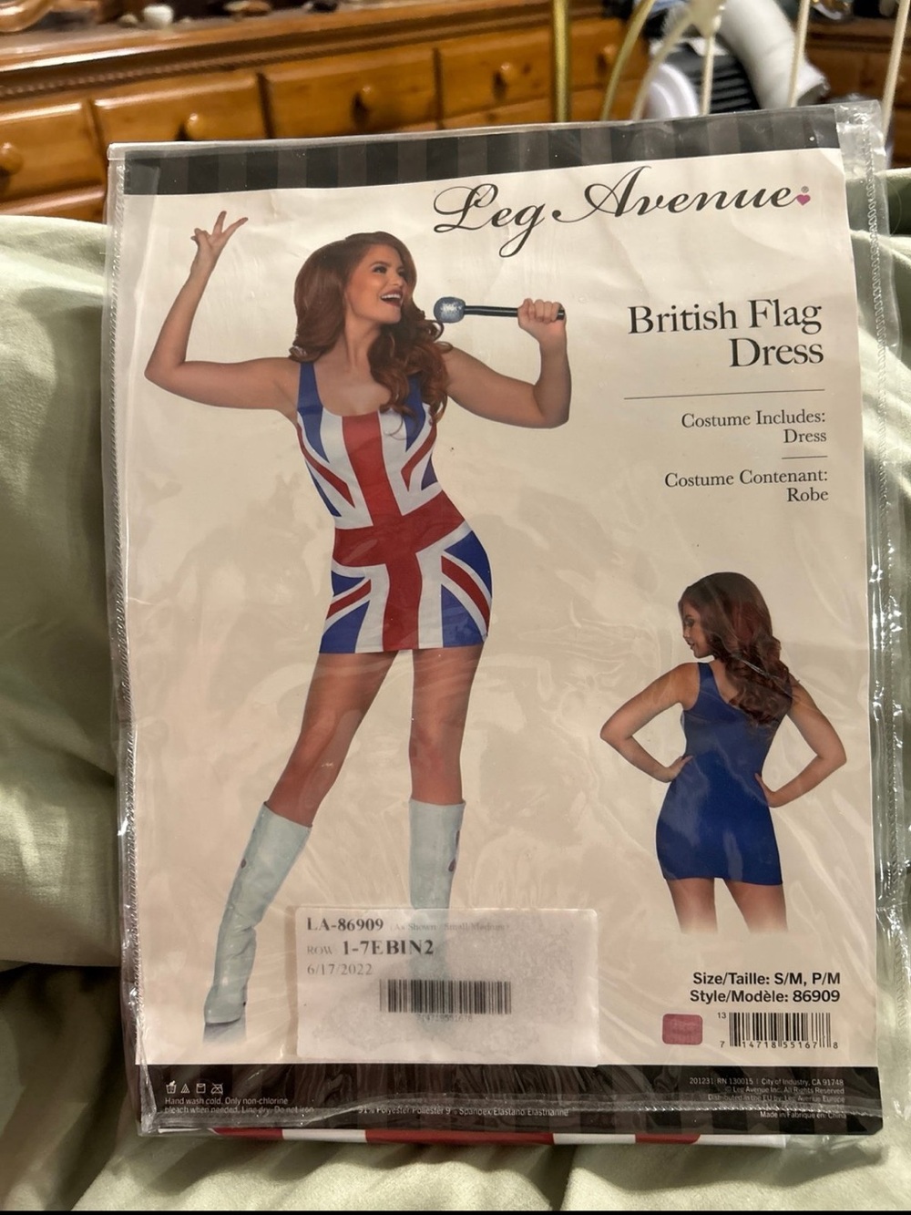 Leg Avenue Union Jack Mini Dress - Blue/Red/White NEW